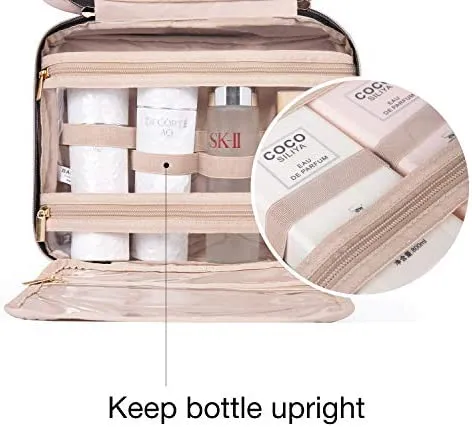 BAGSMART Toiletry Bag Travel Bag with Hanging Hook, Water-resistant Makeup Cosmetic Bag Travel Organizer for Accessories, Shampoo, Full Sized Container, Toiletries - Image 3