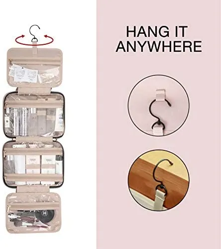 BAGSMART Toiletry Bag Travel Bag with Hanging Hook, Water-resistant Makeup Cosmetic Bag Travel Organizer for Accessories, Shampoo, Full Sized Container, Toiletries - Image 5