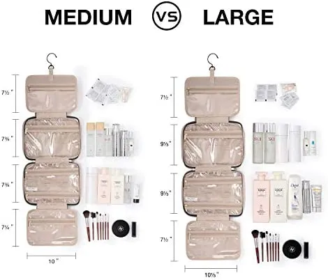 BAGSMART Toiletry Bag Travel Bag with Hanging Hook, Water-resistant Makeup Cosmetic Bag Travel Organizer for Accessories, Shampoo, Full Sized Container, Toiletries - Image 2