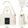 Gym Bag for Women, Sports Travel Duffel Bag with USB Charging Port, Weekender Overnight Bag with Wet Pocket and Shoes Compartment for Women Girls Travel, Gym, Yoga (Beige) - Image 5