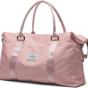 Travel Duffel Bag, Sports Tote Gym Bag, Shoulder Weekender Overnight Bag for Women