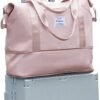 Large Travel Tote Bag, Waterproof Expandable Duffel Gym Tote Bag,Weekender Carry On Overnight Bags for Women with Trolley Sleeve Wet Pocket,travel duffel bags,Pink