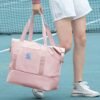Large Travel Tote Bag, Waterproof Expandable Duffel Gym Tote Bag,Weekender Carry On Overnight Bags for Women with Trolley Sleeve Wet Pocket,travel duffel bags,Pink - Image 3