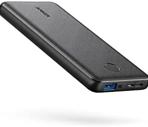 Anker Portable Charger, 313 Power Bank (PowerCore Slim 10K) 10000mAh Battery Pack with USB-C (Input Only) and High-Speed PowerIQ Charging Technology for iPhone, Samsung Galaxy, and More.