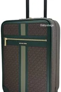 Michael Kors Logo Army Green Rolling Travel Trolley Suitcase Carry-on Bag $898