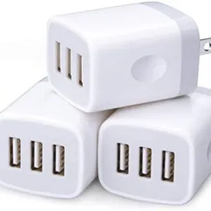 USB Charging Plug, Wall Charger Adapter, Sicodo 3Pack Universal Travel 3.1A 3Muti Port Fast Charging Block Compatible with iPhone 14 13 12 SE2020 11 Xs Pro,Samsung Galaxy S23 S22 S21 S20 Ultra, Google