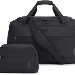 Duffle Bag for Travel,BAGSMART Carry on Weekender Overnight Bag,Travel Duffel Bag with Toiletry Bag,Shoe Bag （Black,38L)