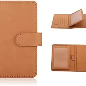 Deziliao Passport and Vaccine Card Holder Combo, PU Leather Passport Holder with Vaccine Card Slot, Passport Wallet for Men and Women (Brown-fly)