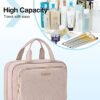 BAGSMART Toiletry Bag Hanging Travel Makeup Organizer with TSA Approved Transparent Cosmetic Bag Makeup Bag for Full Sized Toiletries (Baby Pink-Basic, Medium) - Image 6