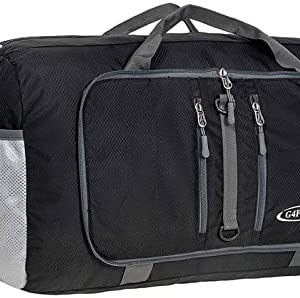 G4Free 22" Foldable Duffel Bag 40L Water Resistant Carry On Tote Bag Lightweight Packable Duffel Bag for Travel Overnight Weekender Bag for Men Women