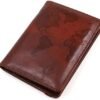 kandouren RFID Blocking Passport Holder Cover Case,travel luggage passport wallet made with Brown Map Crazy Horse PU Leather for Men & Women - Image 5