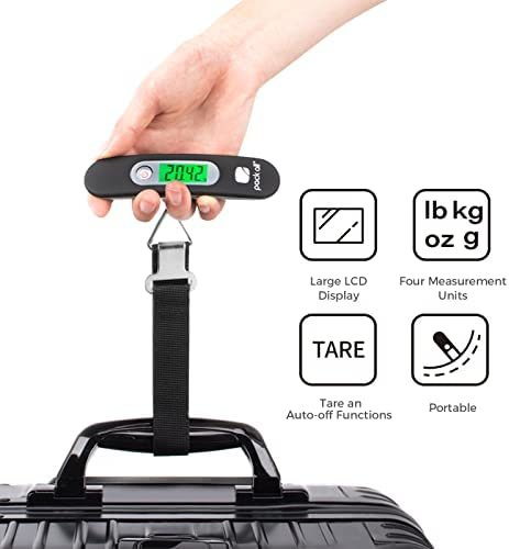 pack all Luggage Scale, Digital Handheld Luggage Scale, Baggage Scale, Travel Weight Scale for Luggage with Backlit LCD Display, 88 Lbs, Battery Included, Black - Image 3