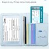 Mymazn Black Passport and Vaccine Card Holder Combo Passport Holder Travel Wallet with Vaccination Card Holder Passport Case with RFID Blocking Clear Pocket For Vaccine Card (blue) - Image 2