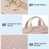 BAGSMART Toiletry Bag Hanging Travel Makeup Organizer with TSA Approved Transparent Cosmetic Bag Makeup Bag for Full Sized Toiletries (Baby Pink-Basic, Medium) - Image 5