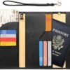 ZOPPEN Passport Holder Travel Wallet (Ver.5) for Women Rfid Blocking Multi-purpose Passport Cover Case Document Organizer Wrist Strap