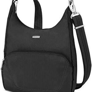 Travelon Anti-Theft Classic Essential Messenger Bag, Black, One Size, 9.75 x 10 x 2.5