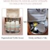 BAGSMART Toiletry Bag, Travel Toiletry Organizer with hanging hook, Water-resistant Cosmetic Makeup Bag Travel Organizer for Shampoo, Full Sized Container, Toiletries, Pink - Image 4