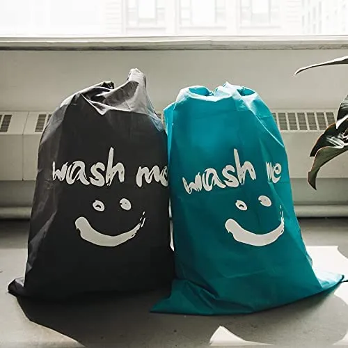HOMEST 2 Pack XL Wash Me Travel Laundry Bag, Dirty Clothes Organizer, Large Enough to Hold 4 Loads of Laundry, Easy Fit a Laundry Hamper or Basket - Image 6