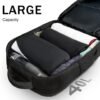 MATEIN Travel Backpack, 40L Flight Approved Carry on Hand Luggage, Water Resistant Anti-Theft Business Large Daypack Weekender Bag for 17 Inch Laptop, Black - Image 2