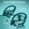 Wireless Earbuds Bluetooth Headphones 48hrs Play Back Sport Earphones with LED Display Over-Ear Buds with Earhooks Built-in Mic Headset for Workout Green BMANI-VEAT00L - Image 4