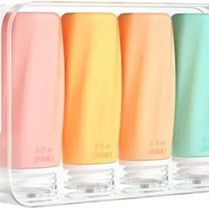 Morfone Travel Bottles for Toiletries, 3oz Tsa Approved Travel Size Containers Leak Proof BPA Free Squeezable Travel Accessories Refillable for Shampoo Conditioner Lotion Liquids(4Pack)
