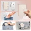 Passport Holder Genuine Leather Passport Wallet RFID Blocking for Men and Women Designer Passport Cover with Snap Closure Fit for 4 X 3 Inches Immunization Record Card Beige - Image 4