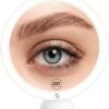 Beinocci 20x Magnifying Mirror with Light - 8" Lighted Makeup Mirror with Strong Magnification - Portable Travel Mirror with Suction Cup Easy Mounting - LED Magnified Mirror for Bathroom