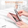 FERYES Travel Makeup Brush Holder, Silicon Trendy and Portable Cosmetic Face Brushes Holder, Soft and Sleek Makeup Tools Organizer for Travel-Pink… - Image 5