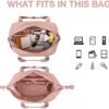 Weekender Bags for Women, BAGSMART Duffle Bag for Travel Duffel Bags, Carry on Overnight Bag,Gym Bag with Trolley Sleeve,USB Charging Port, Dark Pink - Image 5