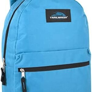 Trail maker Classic 17 Inch Backpack with Adjustable Padded Shoulder Straps (Light Blue)