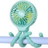 WiHoo Stroller Fan Battery Operated,Portable Fan Car Seat Baby Fan with Flexible Tripod,3 Speeds Rechargeable Clip on Fan,USB Mini Small Personal Fan for Crib Treadmill Camping and Travel (Blue)