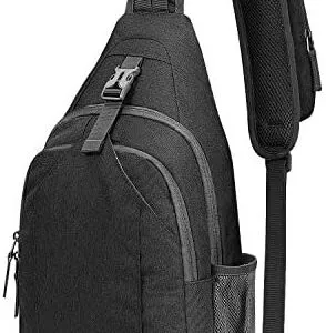 G4Free Sling Bag RFID Blocking Sling Backpack Crossbody Chest Bag Daypack for Hiking Travel(Black)