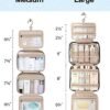 BAGSMART Toiletry Bag Hanging Travel Makeup Organizer with TSA Approved Transparent Cosmetic Bag Makeup Bag for Full Sized Toiletries (Baby Pink-Basic, Medium) - Image 2