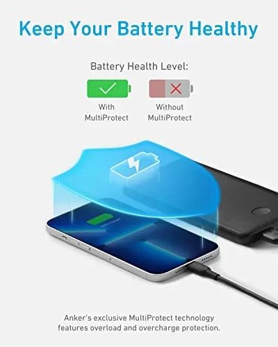 Anker Portable Charger, 313 Power Bank (PowerCore Slim 10K) 10000mAh Battery Pack with USB-C (Input Only) and High-Speed PowerIQ Charging Technology for iPhone, Samsung Galaxy, and More. - Image 4