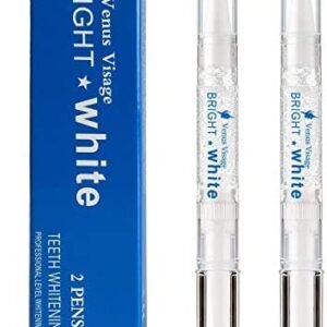 Venus Visage Teeth Whitening Pen (2 Pens), 20+ Uses, Effective＆Painless, No Sensitivity, Travel-Friendly, Easy to Use, Beautiful White Smile, Natural Mint Flavor (Mint)