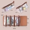 Makeup Bag Travel Cosmetic Bag, Roll Up Travel Toiletry Bag for Women, Makeup Travel bag, Travel Makeup Organizer Hangable, 4 Removable Storage Bags, Waterproof, Bathroom Accessories (Khaki) - Image 3