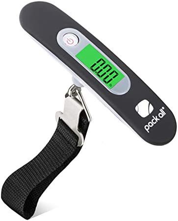 pack all Luggage Scale, Digital Handheld Luggage Scale, Baggage Scale, Travel Weight Scale for Luggage with Backlit LCD Display, 88 Lbs, Battery Included, Black