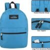 Trail maker Classic 17 Inch Backpack with Adjustable Padded Shoulder Straps (Light Blue) - Image 2