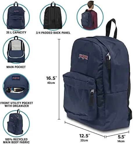 JanSport SuperBreak One School Backpack for Girls, Boys, Black - Durable, Lightweight Bookbag for Teens with 1 Main Compartment, Front Utility Pocket with Built-in Organizer - Premium Backpack - Image 3