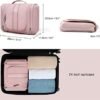 BAGSMART Toiletry Bag for Women, Travel Toiletry Organizer with hanging hook, Water-resistant Cosmetic Makeup Bag Travel Organizer for Shampoo, Full Sized Container, Toiletries, Pink - Image 6