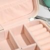GOTDYA PU Leather Small Travel Jewelry Case,Portable Jewelry Box with Zipper for Organized and Storing Jewelry,Light Pink - Image 6