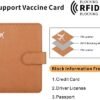 Deziliao Passport and Vaccine Card Holder Combo, PU Leather Passport Holder with Vaccine Card Slot, Passport Wallet for Men and Women (Brown-fly) - Image 3