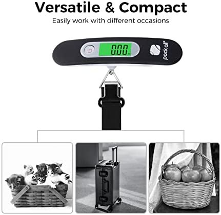 pack all Luggage Scale, Digital Handheld Luggage Scale, Baggage Scale, Travel Weight Scale for Luggage with Backlit LCD Display, 88 Lbs, Battery Included, Black - Image 5