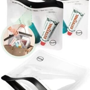 Ogato 3pcs - Clear TSA Approved Toiletry Bag - Our Quart Size Clear Toiletry Bags are Security Approved Worldwide for Liquids & Cosmetics - 100% 3-1-1 Compliant Clear Travel Bags for Toiletries