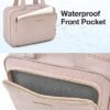 BAGSMART Toiletry Bag Hanging Travel Makeup Organizer with TSA Approved Transparent Cosmetic Bag Makeup Bag for Full Sized Toiletries (Baby Pink-Basic, Medium) - Image 3