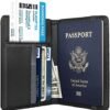 Passport Holder Cover Travel RFID Blocking Passport Cover Rose Gold Cute Flowers Passport Wallet with Elastic Band for Women - Image 3