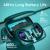 Wireless Earbuds Bluetooth Headphones 48hrs Play Back Sport Earphones with LED Display Over-Ear Buds with Earhooks Built-in Mic Headset for Workout Green BMANI-VEAT00L - Image 3