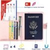 TOURSUIT RFID Passport and Vaccine Card Holder Combo, Travel Document Holder Case Cover, Leather Travel Passport Wallet Organizer Women with Vax Vaccination Card Protector Slot (Rose Gold) - Image 2