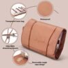 Makeup Bag Travel Cosmetic Bag, Roll Up Travel Toiletry Bag for Women, Makeup Travel bag, Travel Makeup Organizer Hangable, 4 Removable Storage Bags, Waterproof, Bathroom Accessories (Khaki) - Image 4