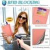 JKhandy Passport and Vaccine Card Holder Combo, Cover Case with CDC Vaccination Card Slot, Cute Leather Travel Wallet Document Organizer Protector with RFID Blocking for Women and Men, Baby Pink - Image 3